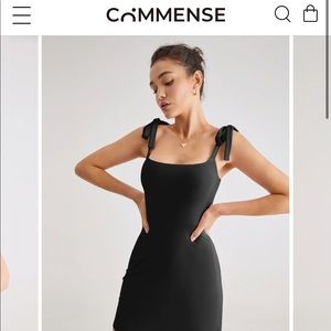 Square neck bow tie shoulder mini dress ❤️